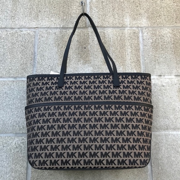 MICHAEL KORS Black & Beige tote NWT - Picture 6 of 9